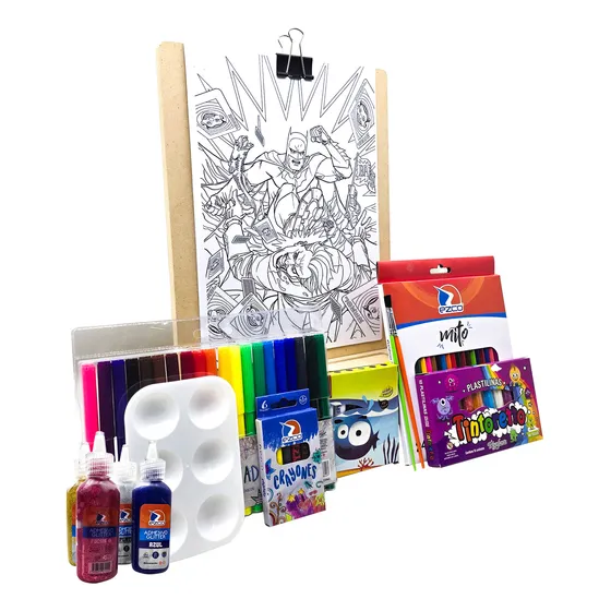 Atril Kit Arte Niños Set Infantil + Hojas P. Pintar Bluey