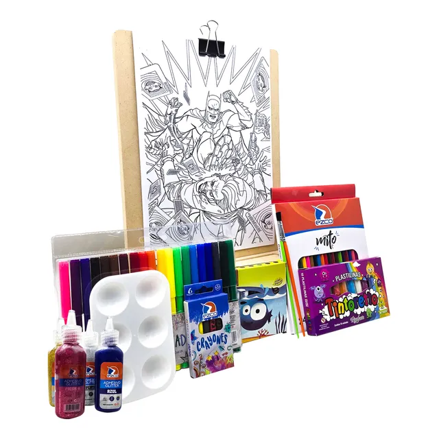 Atril Kit Arte Niños Set Infantil + Hojas P. Pintar Bluey