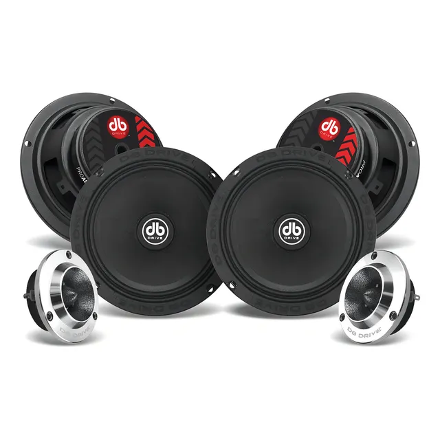 Set de Medios Para Automóvil DB Drive PRO6K4M PRO Audio Series 6.5 Pulgadas 500 Watts 125 Watts RMS 4 Ohms Negro con 2 Tweeters