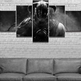 Quadro Decorativo Mosaico 5 Peças The Elder Scrolls V:skyri Quadro Decorativo Mosaico 5 Peças The Elder Scrolls V:skyri