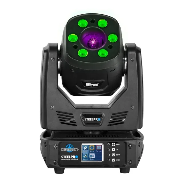 Cabeza Movil 2 En 1 Laser 2w Rgb + 6 Wash 10w Rgbw Steelpro