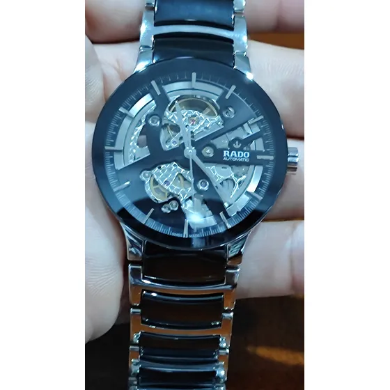 Reloj Rado Centrix Automático Skeleton Cerámica Negro/plata Negro Negro