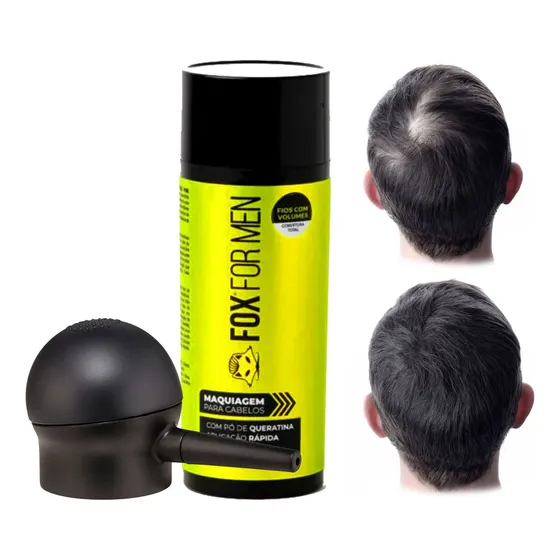 Kit Fibra Capilar Preto Ou Castanho + Borrifador/aplicador