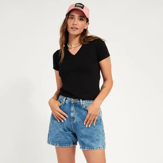 Remera Kevingston Mujer Lina Cuello En V Manga Corta