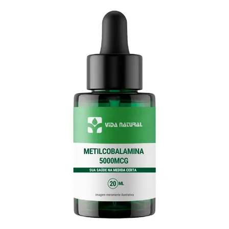 Metilcobalamina 5000mcg Vit B12 Sublingual Líquida 20ml Sem Sabor