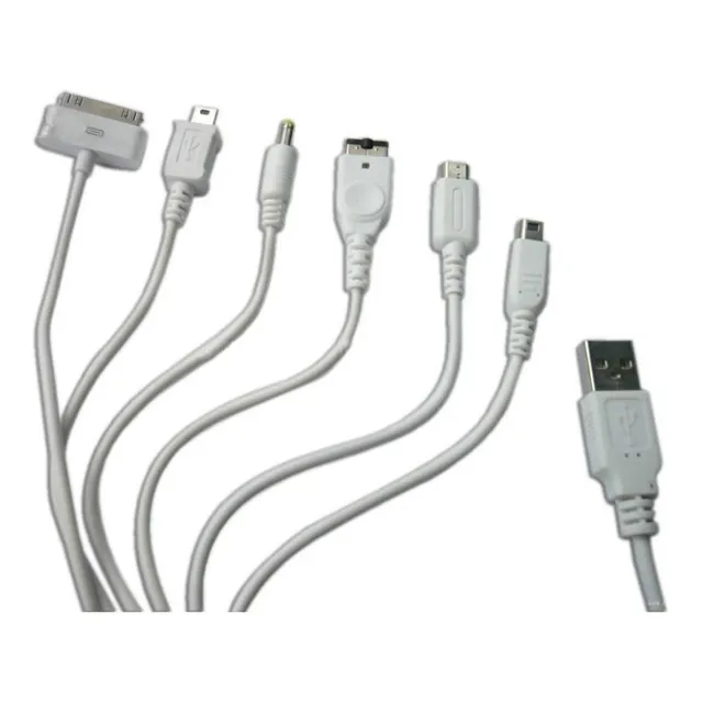 Cable Cargador Datos 6 En 1 Para iPhone iPod Psp Ds Samsung