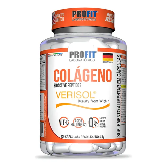 Colágeno Verisol 120 Cáps Com Ácido Hialurônico - Profit Sabor Sem sabor