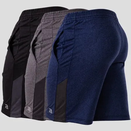 Kit 3 Bermuda Masculina Treino Academia Dry Fit Confortável
