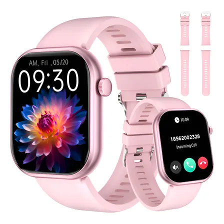 Smartwatch Rosa Bluetooth Calling Mulheres Original Relógios Rosa Rosa Rosa Rosa