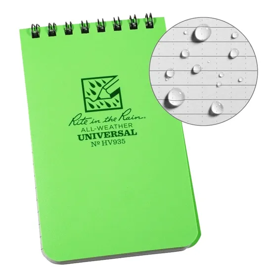Libreta De Notas Impermeable  N° Hv 935 Alta Visibilidad