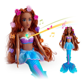 Boneca A Pequena Sereia Ariel Musical Preta Morena Acessório Boneca A Pequena Sereia Ariel Musical Preta Morena Acessório