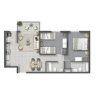 2 dormitorios | 2 baños