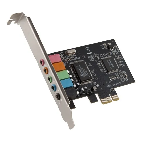 Placa de som Knup Cmi8738 PCI-Express X1 cor preta para áudio de qualidade