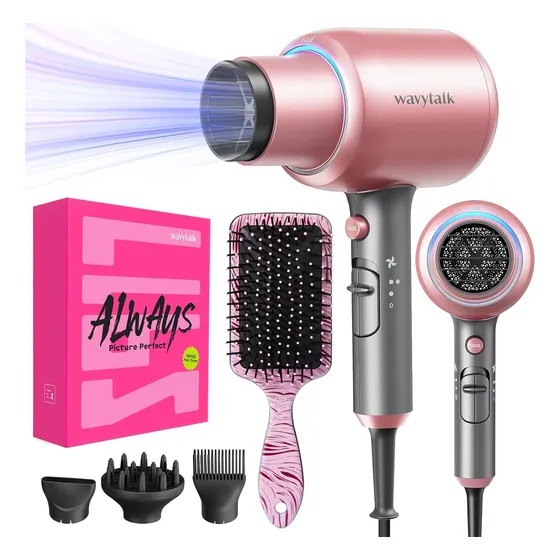Secador De Pelo Wavytalk Con Cepillo Para Cabello Y Difusor