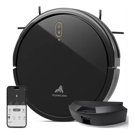 Robô Aspirador Inteligente POWCAN com Mapeamento LiDAR, Wi-Fi e Sucção de 3000Pa