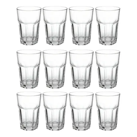 Copo De Vidro 350ml Vitaminas Sucos Ou Smoothies 12 Unidade Cor Transparente