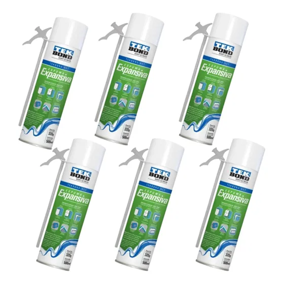 Kit Espuma Expansiva Pu 500ml Tekbond C/6un