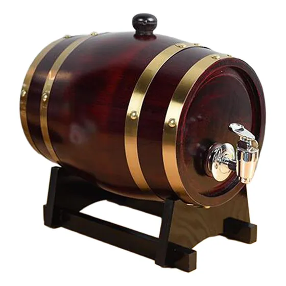 Barril De Vino Con Soporte, Adorno De Barril De Madera, 1.5l