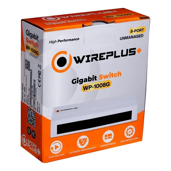 Switch De Escritorio 8 Puertos Giga 10/100/1000 Wireplus