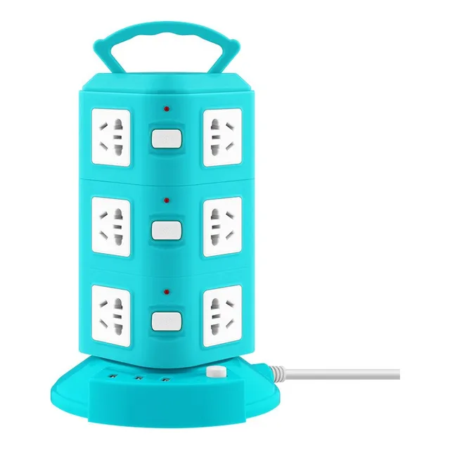 Zapatilla Torre Vertical 3usb Y 12 Enchufes Mayorled