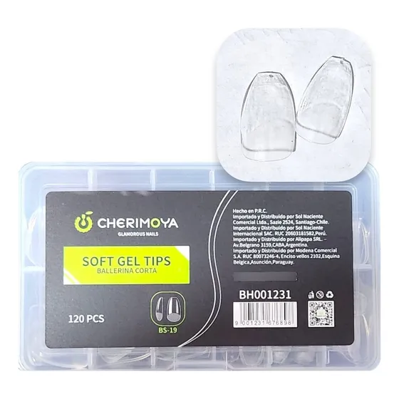 Tips Soft Gel Cortos Cherimoya - 120 Un. Press Gel