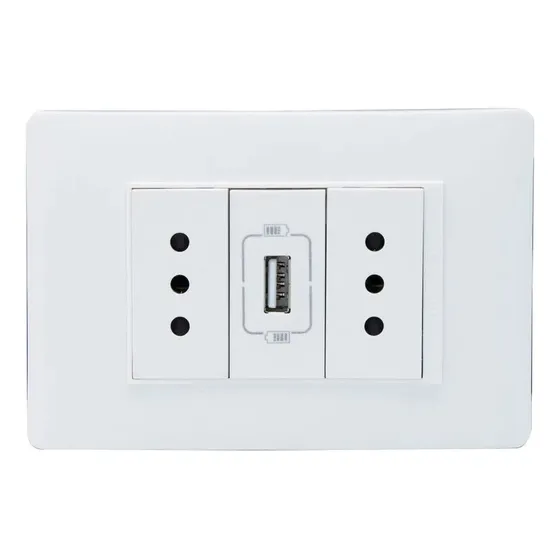 Enchufe Doble +cargador Usb Luzica Bticino 10a (3 Unidades)