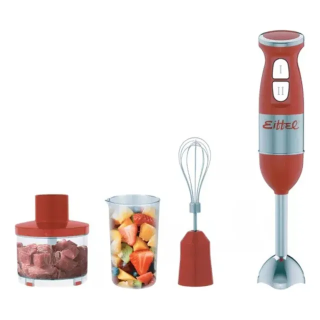 Licuadora De Mano Mixer Eiffel 500w Acero Inoxid 3 En 1 Rojo
