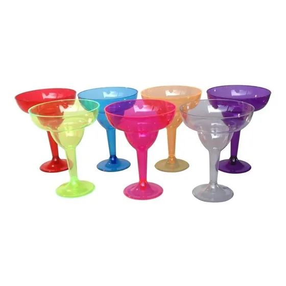 Copas Para Cóctel Margarita Acrílico Colores Surt Paqx24 Und