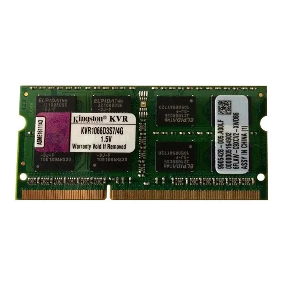 Memória RAM ValueRAM verde 4GB 1 Kingston KVR1066D3S7/4G