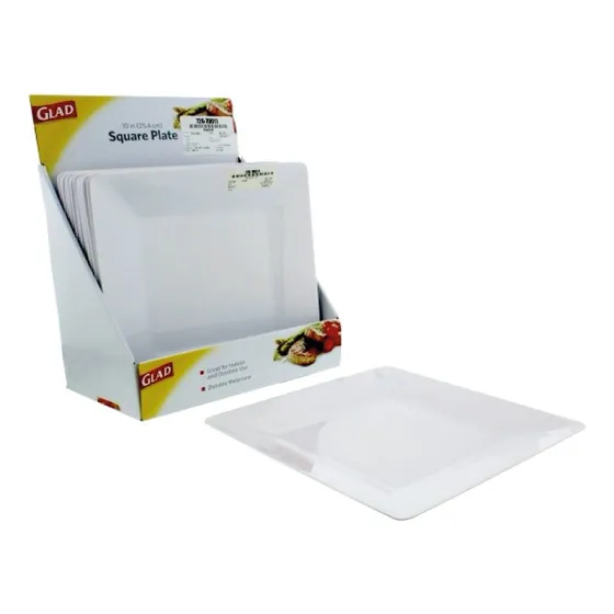 Plato Llano Cuadrado De Melamina 25 Cm