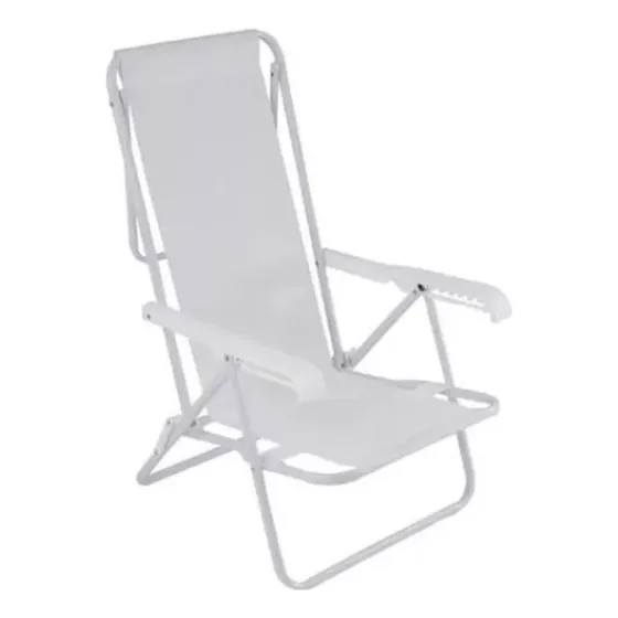 Silla Reclinable 8 Posiciones Acero Sannet Blanco Lisa