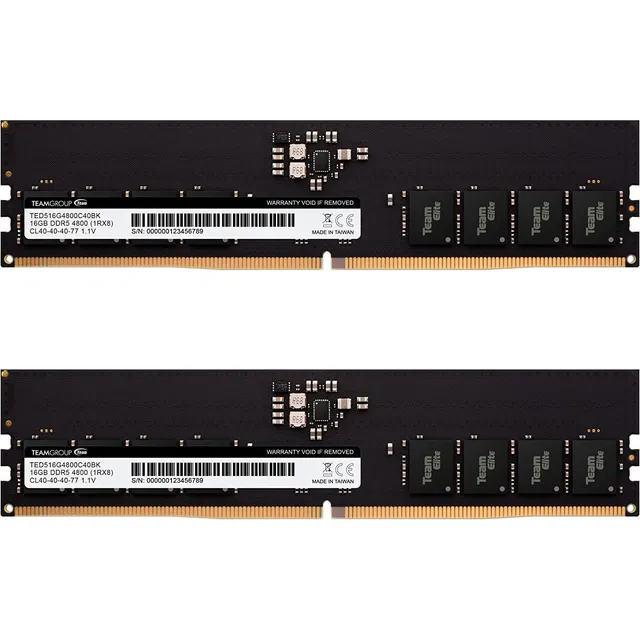 Kit Ddr5 Teamgroup Elite De 32 Gb (2 X 16 Gb), 4800 Mhz (pc5