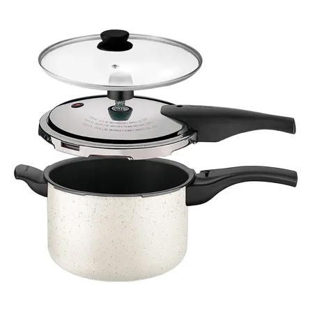 Panela De Pressão 2 Em 1 Tramontina 4,5l Vancouver Bege