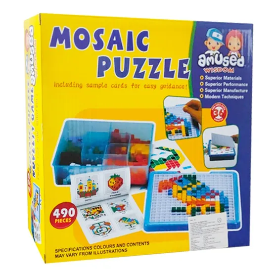 Puzzle Mosaico 490 Piezas Didactico Con Bandeja Y Manual