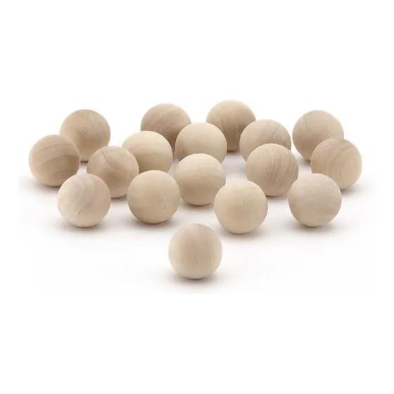 Bolas Artesanales De Madera Natural Sin Terminar 19 Mm 18 Un