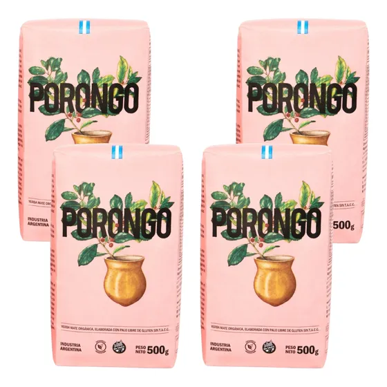 Pack X 4u Yerba Mate Porongo Orgánica 500gr - Sin Tacc