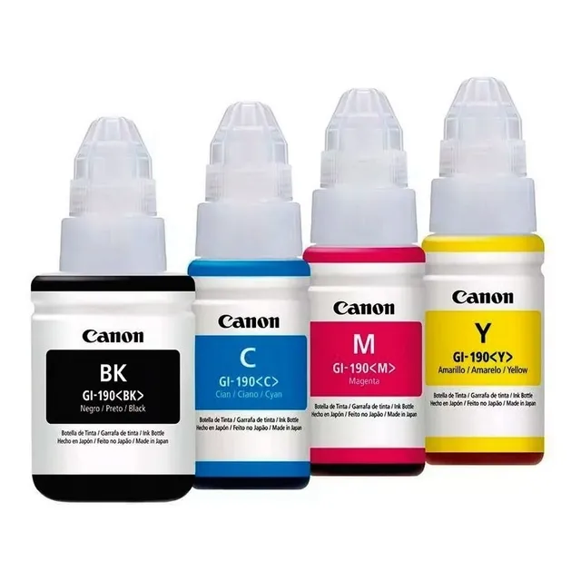 Combo Botellas De Tinta Canon Gi-190 (bk, C, Y, M)