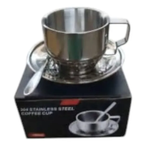 Juego De Taza Para Cafe Acero Inoxidable T1792. Mc