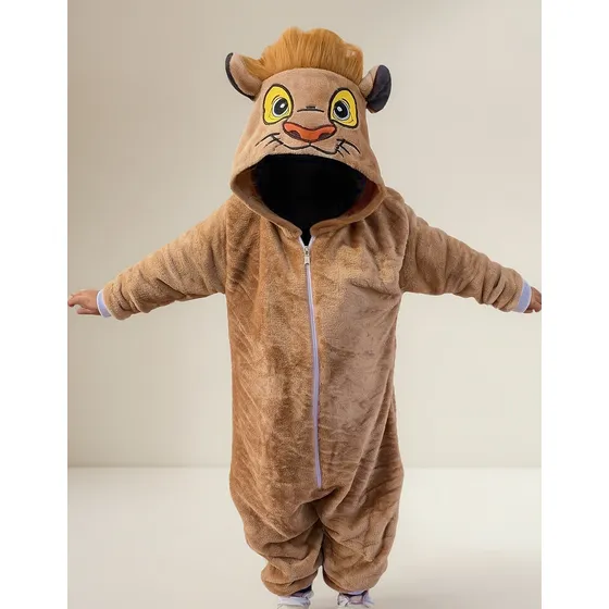 Pijama Térmica Enteriza Leon Disfraz Niños 