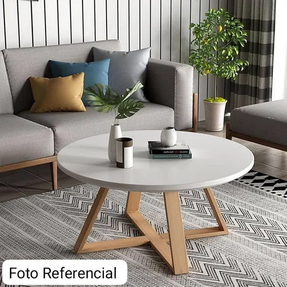 Mesa De Centro Moderna Redonda / Mesa Auxiliar