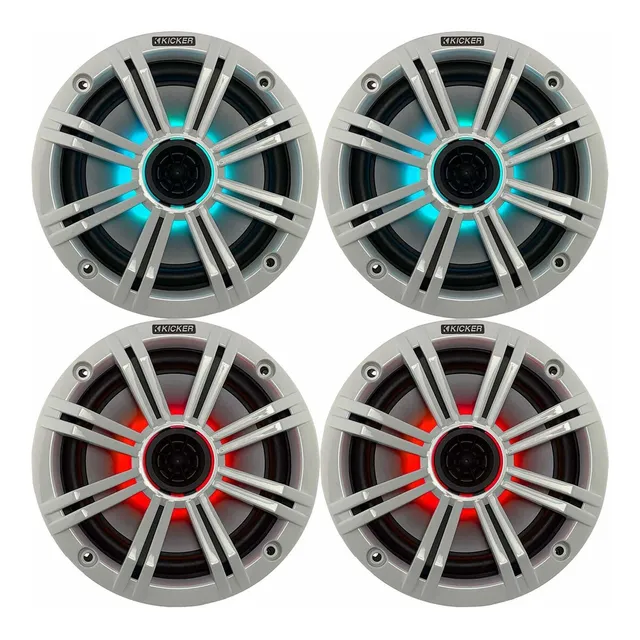 2 Par 4 Parlante Multicolor Luz Led Kicker 6.5 195 Audio