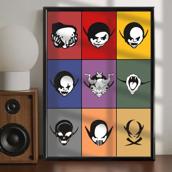 Cuadro Decorativo Logos Los Piojos Con Vidrio 30x40cm Negro Negro