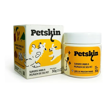 Suplemento Petskin Cães Gatos Alívio Crise Coceira Dermatite