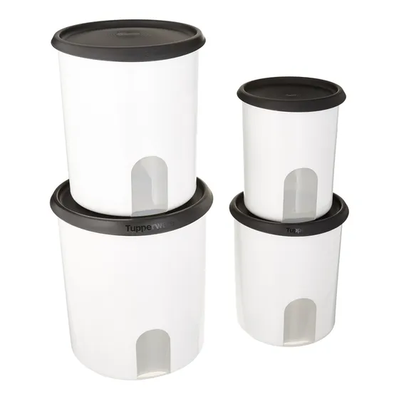 One Touch Recordatorio 4 Pc Canister Set Black Nuevo