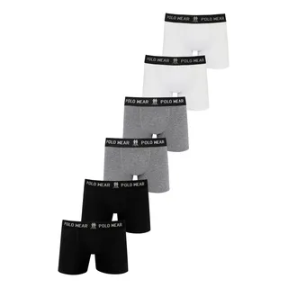 Polo Wear Kit 6 Cuecas Boxer Algodão Polo Wear Sortido