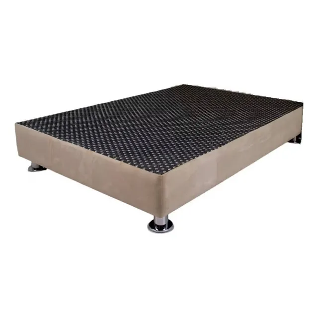 Box Tarima Reformado Y Acolchado 1.5 Plazas - Color Beige
