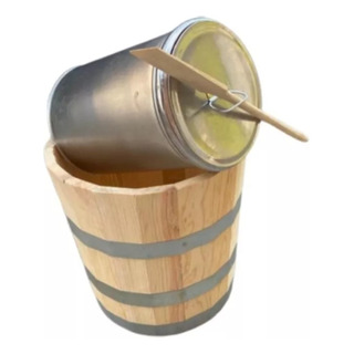 Bote De Acero Para Hacer Nieve 10 Litros Con Garrafa Madera Bote De Acero Para Hacer Nieve 10 Litros Con Garrafa Madera
