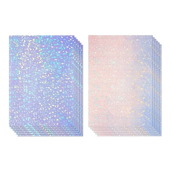 Hojas De Papel Adhesivo Holográfico Transparente Laminador