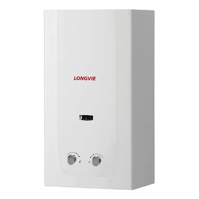 Calefón Longvie Tiro Natural Pilotless 14 Litros Cn514ss Gn Color Blanco