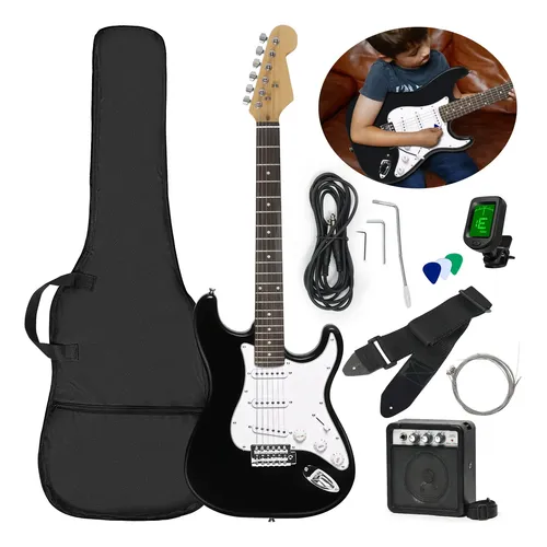 Kit Guitarra Iniciante Com Capa Amplificador Voik Stk-1bk Cor